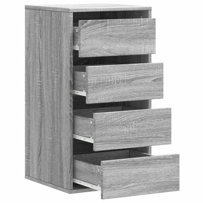 Cassettiera Angolare Grigio Sonoma 40X41X76Cm Legno Multistrato Rovere Fumo