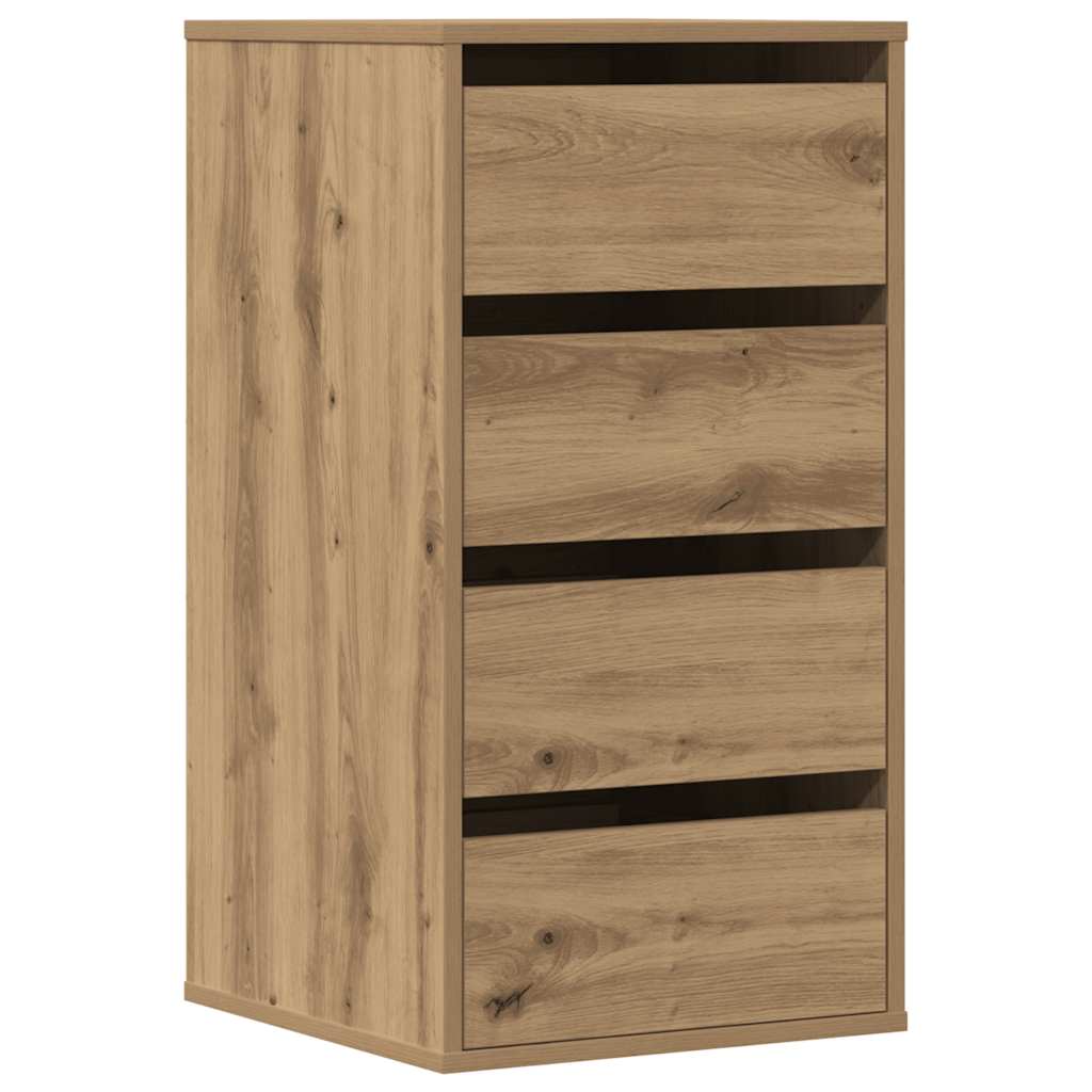 Cassettiera Angolare Rovere Artigianale 40X41X76Cm Multistrato Legno Antico