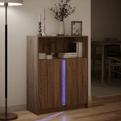Credenza Con Led Rovere Marrone 77X34X100 Cm Legno Multistrato