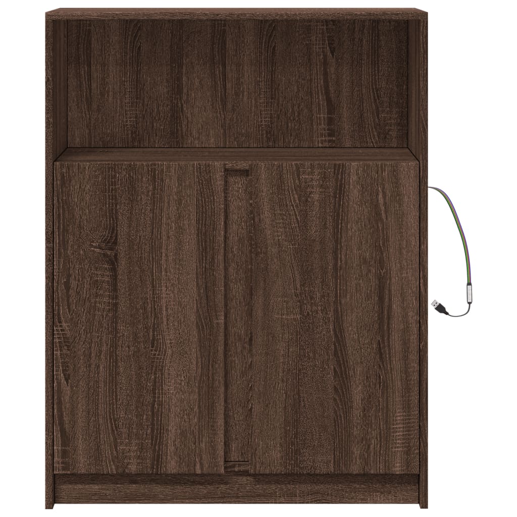 Credenza Con Led Rovere Marrone 77X34X100 Cm Legno Multistrato