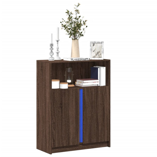 Credenza Con Led Rovere Marrone 77X34X100 Cm Legno Multistrato