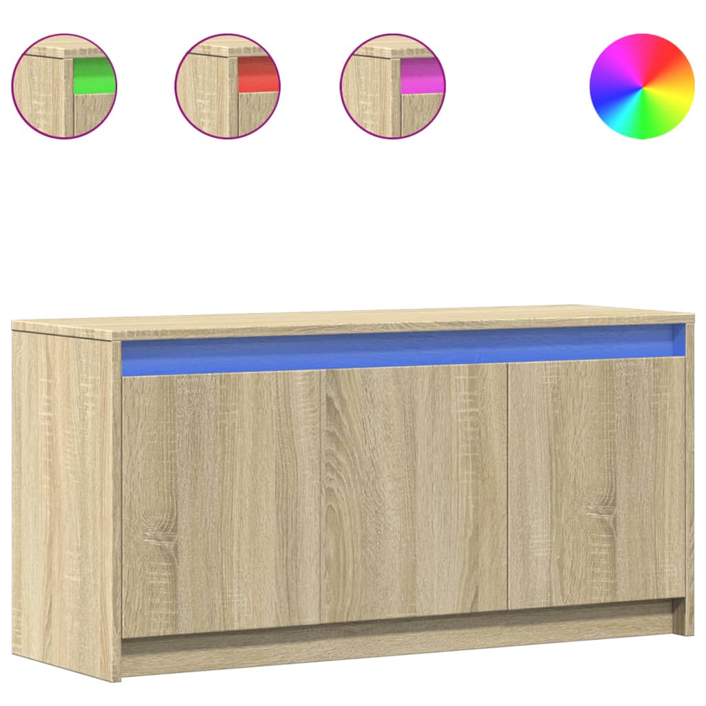 Mobile Porta Tv Con Led 100X34X50Cm In Truciolato