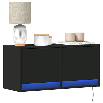 Mobile Tv A Parete Con Luci Led 100X31X35 Cm