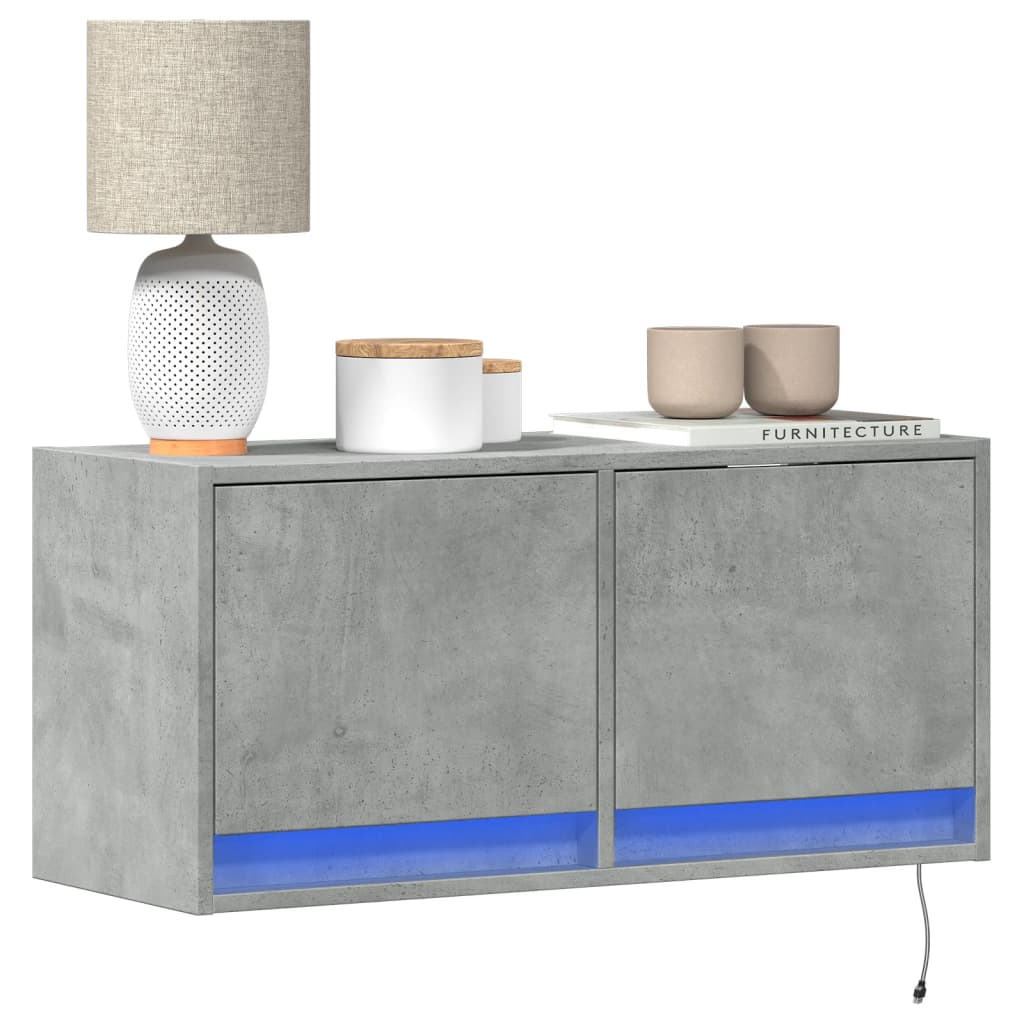 Mobile Tv A Parete Con Luci Led 100X31X35 Cm