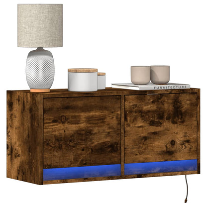 Mobile Tv A Parete Con Luci Led 100X31X35 Cm