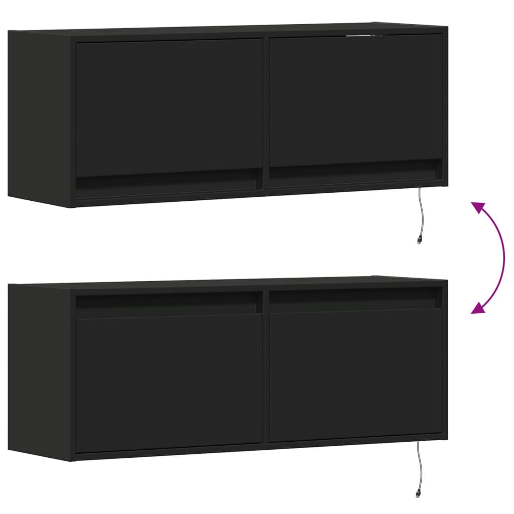 Mobile Tv A Parete Con Luci Led 100X31X35 Cm