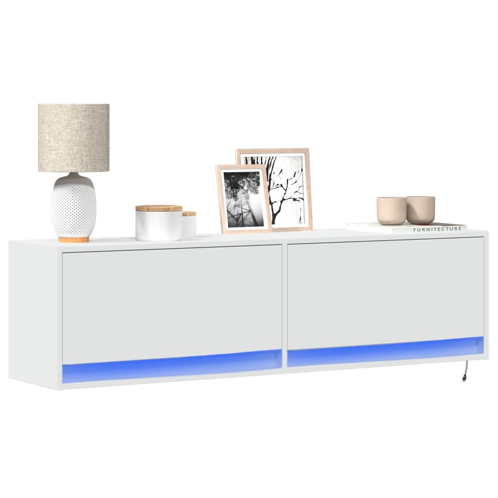 Mobile Tv A Parete Con Luci Led 100X31X35 Cm