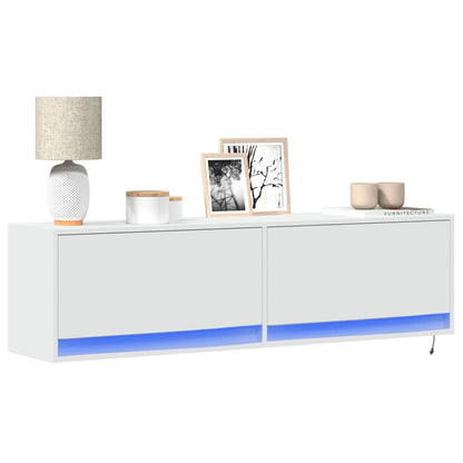 Mobile Tv A Parete Con Luci Led 100X31X35 Cm