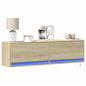 Mobile Tv A Parete Con Luci Led 100X31X35 Cm