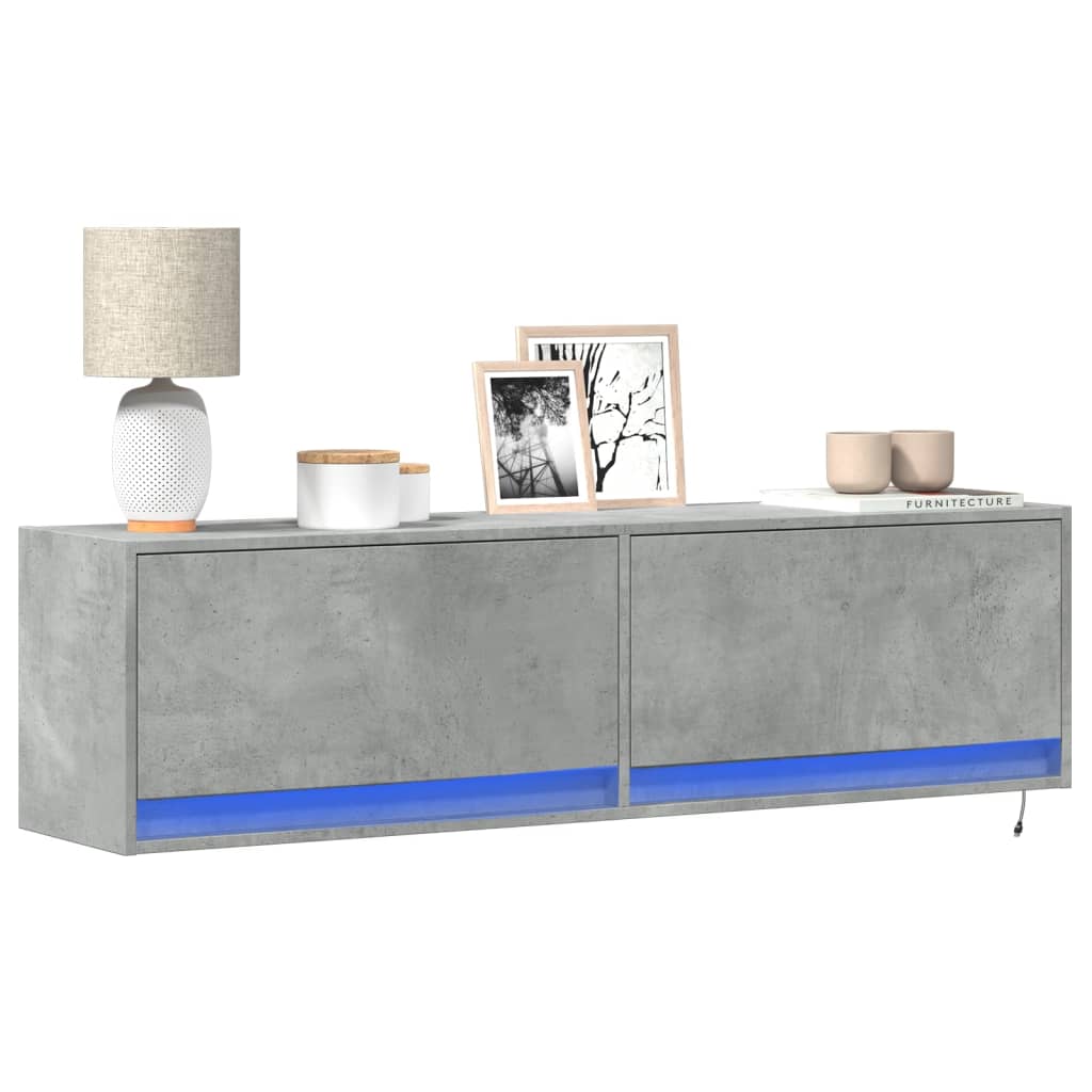 Mobile Tv A Parete Con Luci Led 100X31X35 Cm