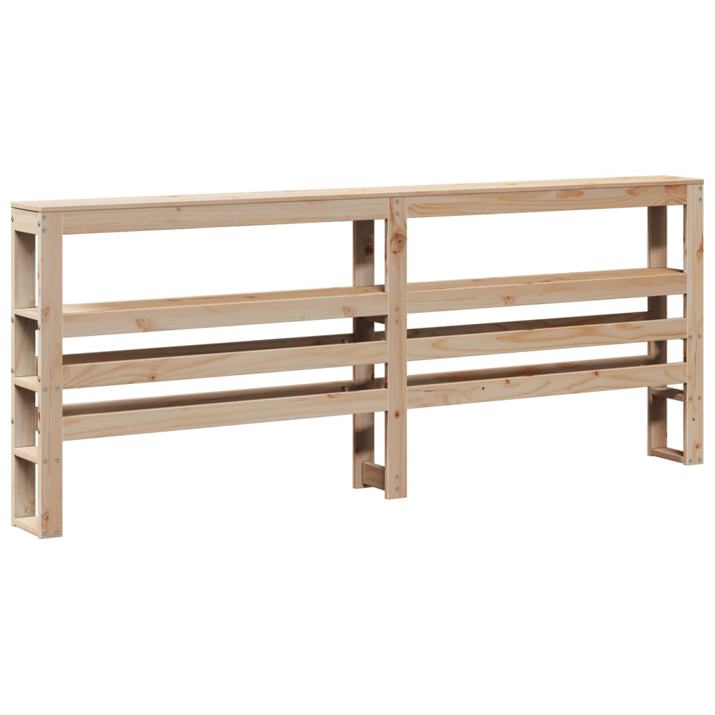 Giroletto Con Testiera 120X200 Cm In Legno Massello Di Pino Bianco