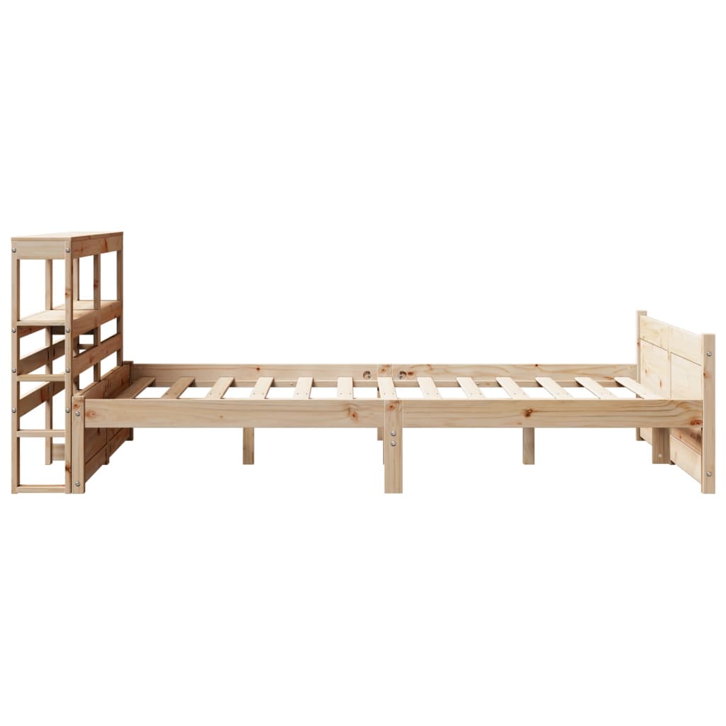Giroletto Con Testiera 120X200 Cm In Legno Massello Di Pino Bianco