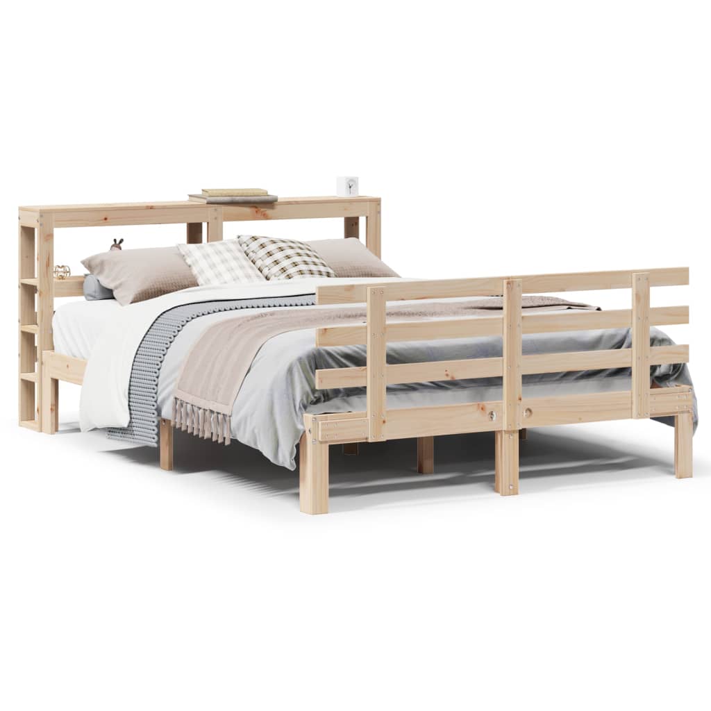 Giroletto Con Testiera 140X190 Cm In Legno Massello Di Pino