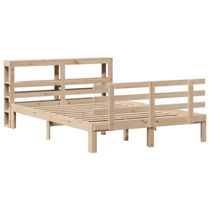 Giroletto Con Testiera 140X190 Cm In Legno Massello Di Pino