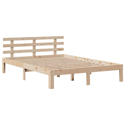 Giroletto Con Testiera 140X190 Cm In Legno Massello Di Pino