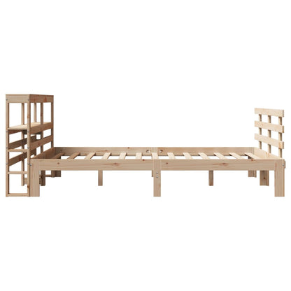Giroletto Con Testiera 140X190 Cm In Legno Massello Di Pino