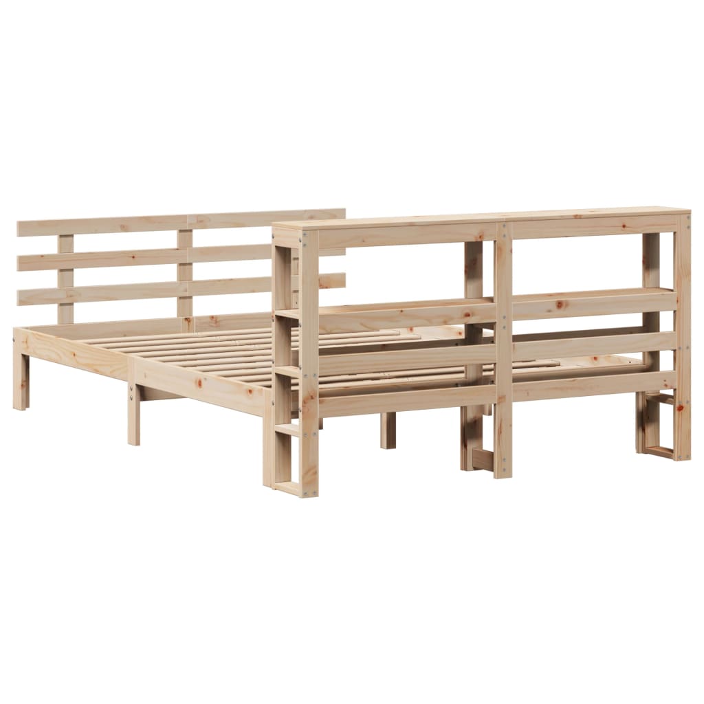 Giroletto Con Testiera 140X190 Cm In Legno Massello Di Pino