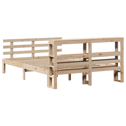 Giroletto Con Testiera 140X190 Cm In Legno Massello Di Pino