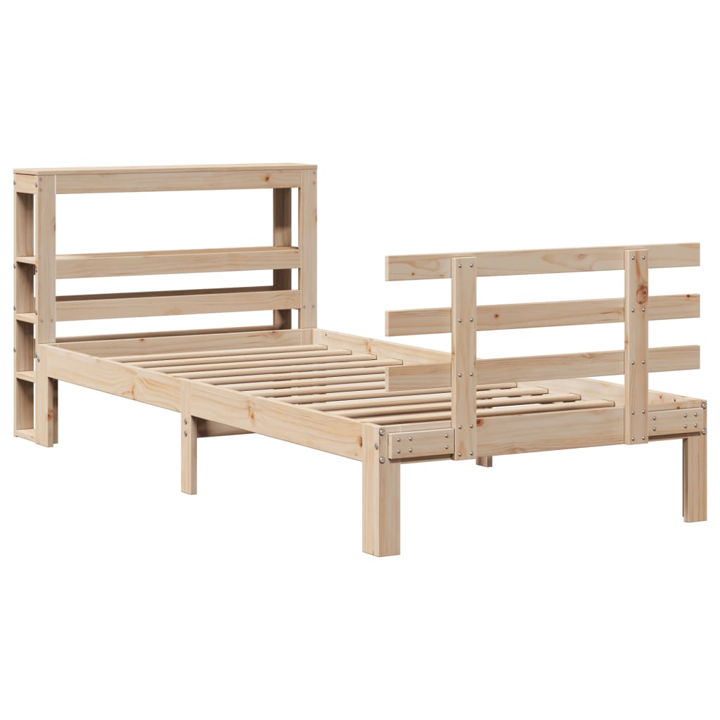 Giroletto Con Testiera 90X200 Cm In Legno Massello Di Pino