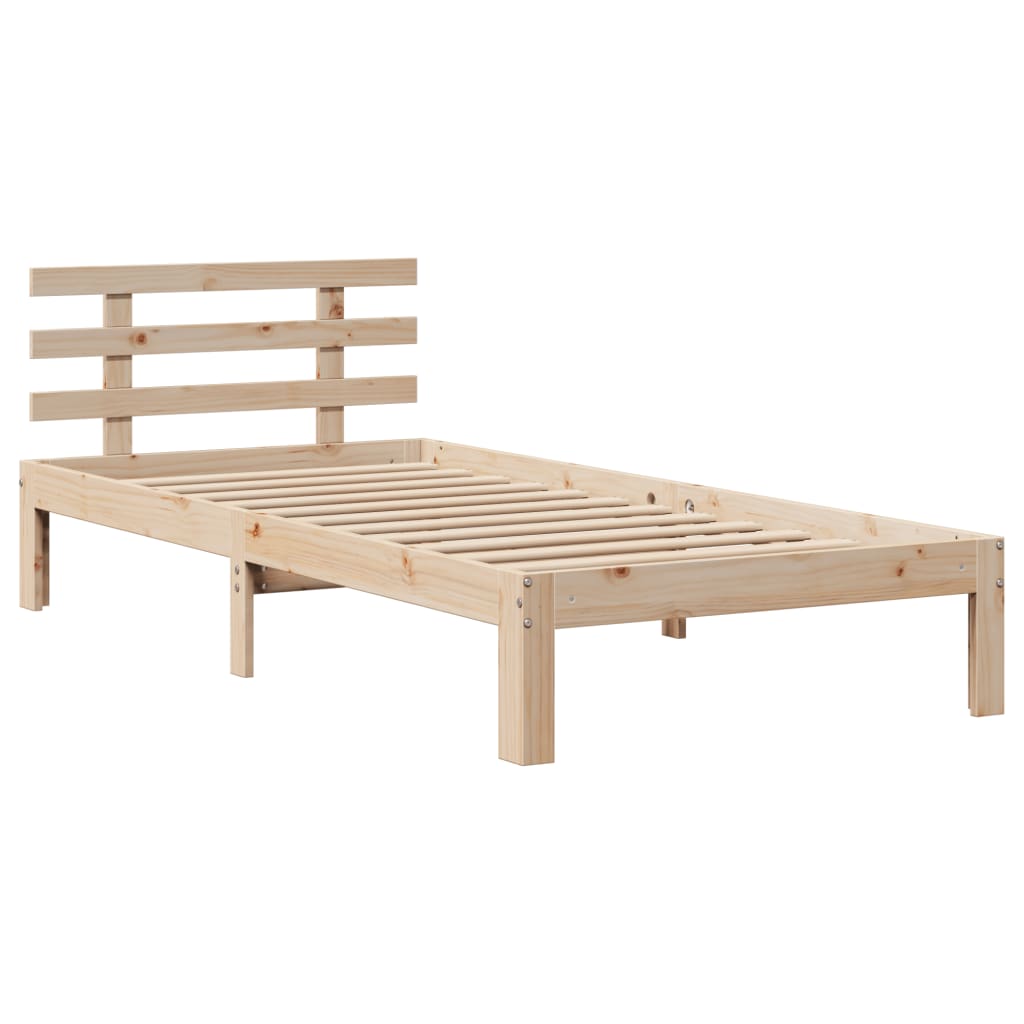 Giroletto Con Testiera 90X200 Cm In Legno Massello Di Pino