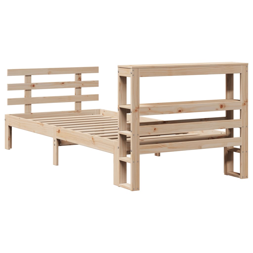 Giroletto Con Testiera 90X200 Cm In Legno Massello Di Pino