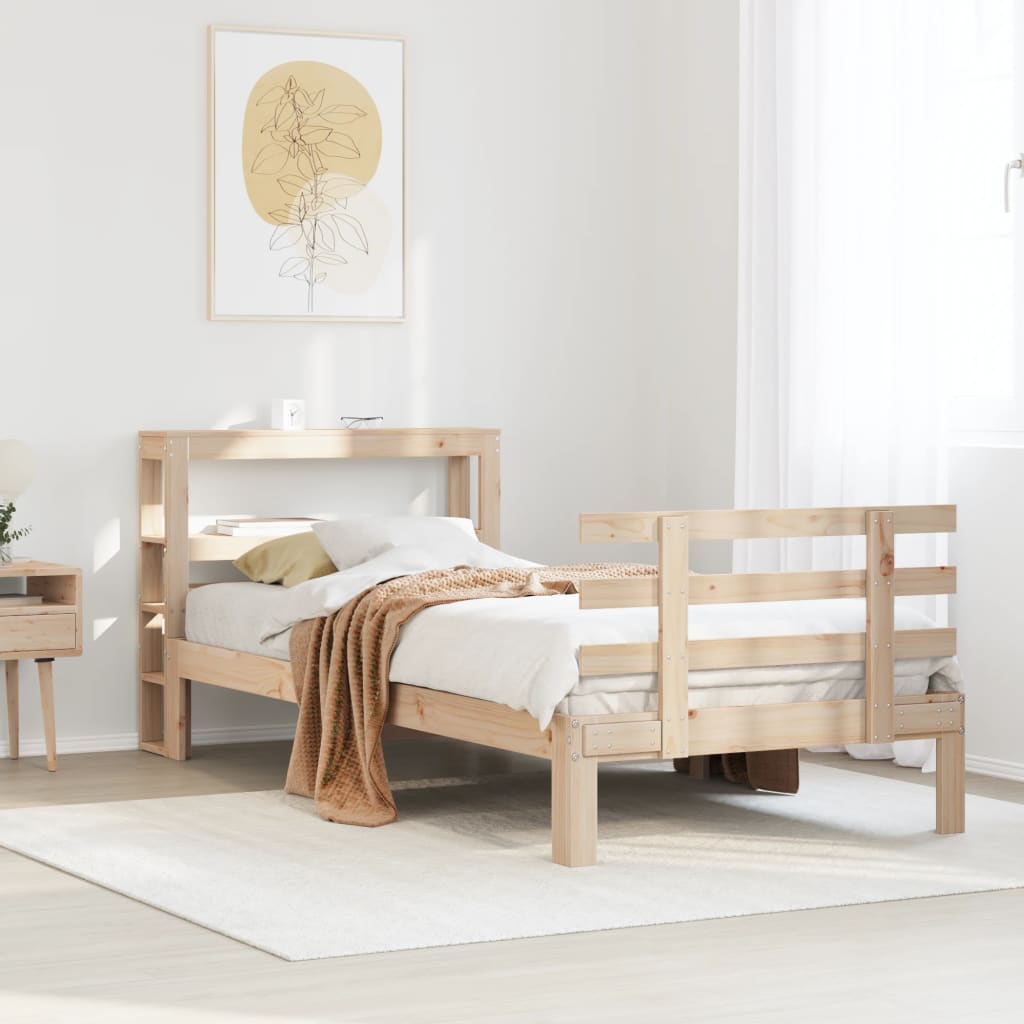 Giroletto Con Testiera 90X200 Cm In Legno Massello Di Pino