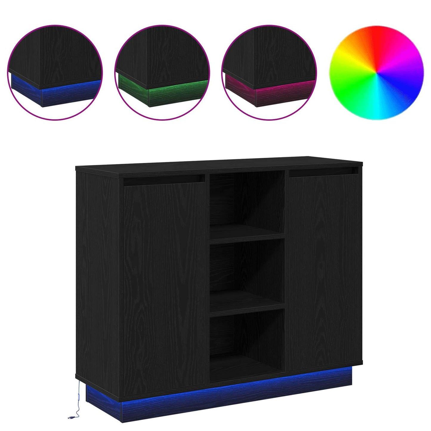 Madia Led 90 X 32 X 75 Cm Legno Multistrato
