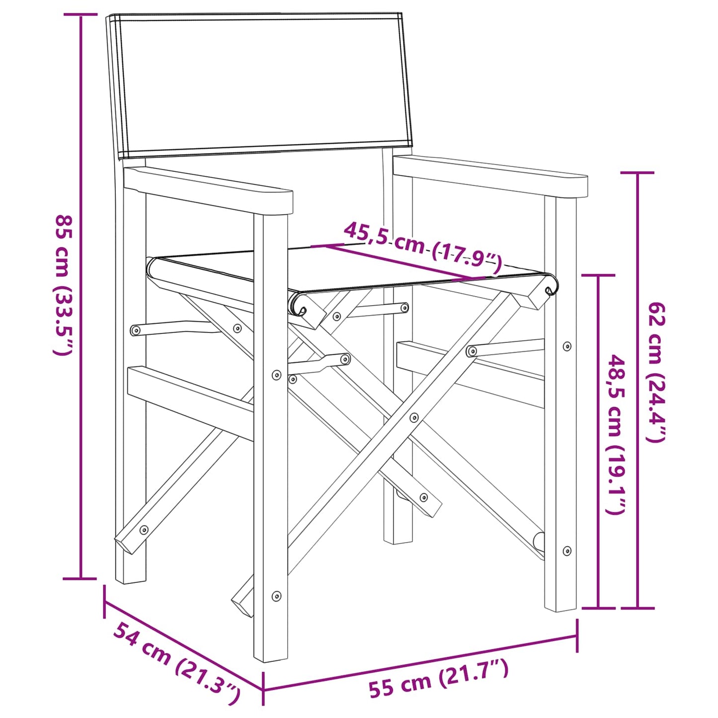 Sedia Da Pranzo 56 X 54 X 87 Cm Legno Di Teak Solido