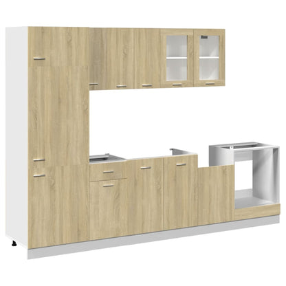 Set Mobili Da Cucina 8Pz “Lyon” Rovere Sonoma In Truciolato