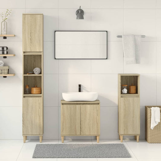 Set Mobili Da Bagno 3 Pz In Legno Multistrato
