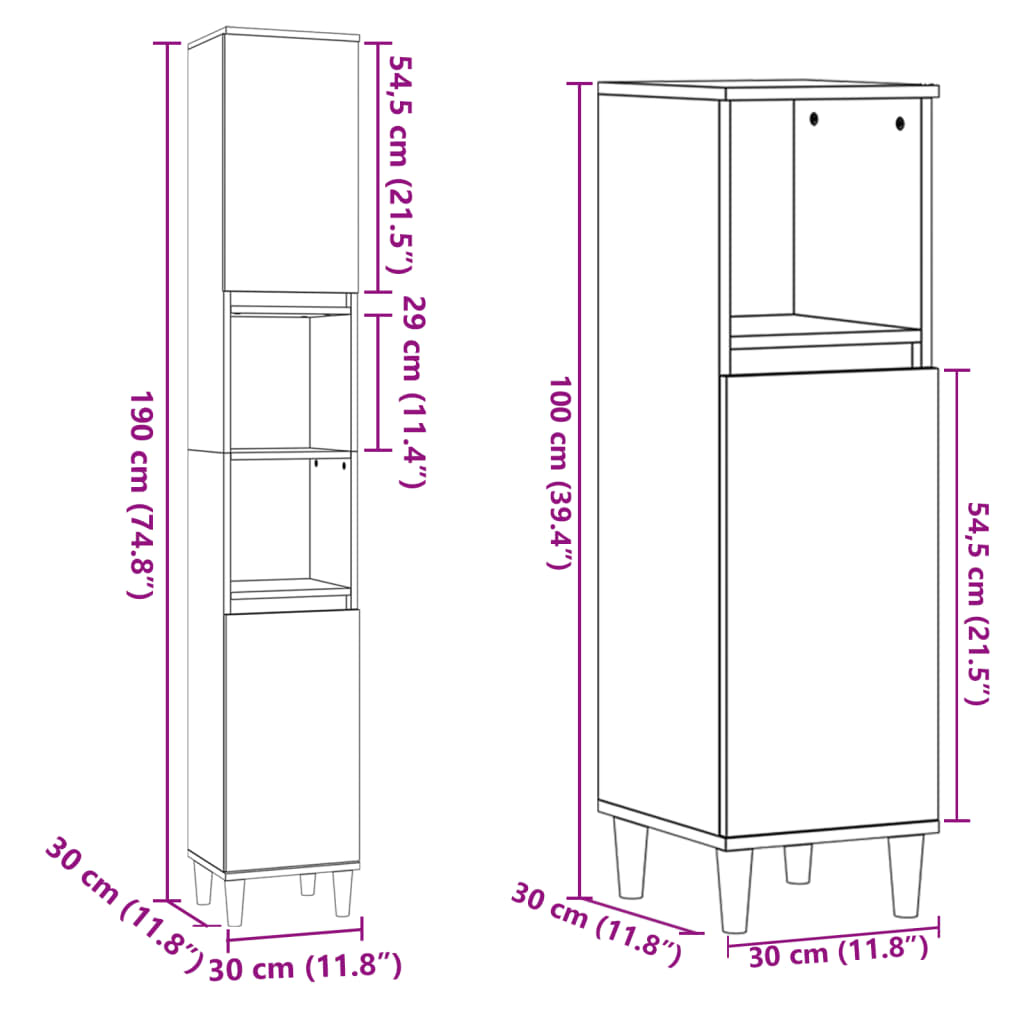 Set Mobili Da Bagno 3 Pz In Legno Multistrato