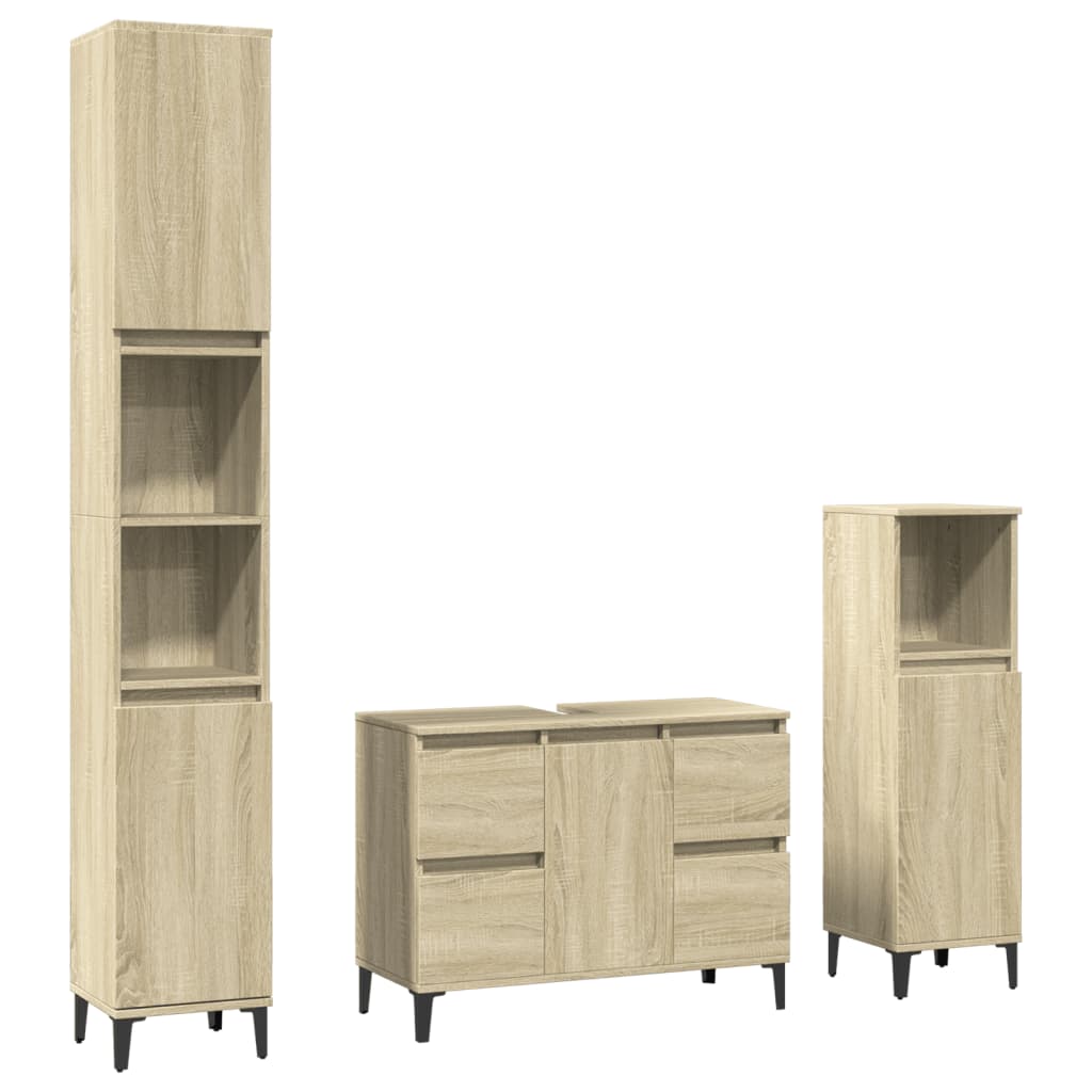 Set Mobili Da Bagno 3 Pz In Legno Multistrato