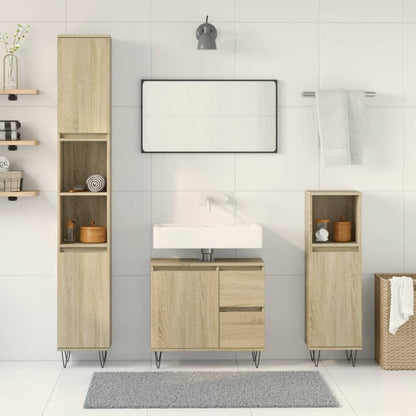 Set Mobili Da Bagno 3 Pz In Legno Multistrato
