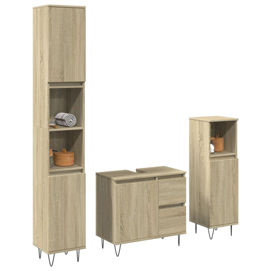 Set Mobili Da Bagno 3 Pz In Legno Multistrato