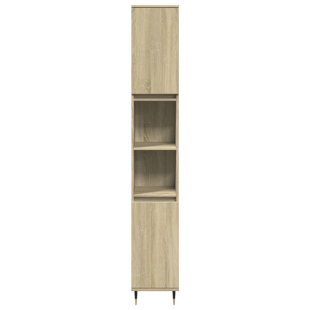 Set Mobili Da Bagno 3 Pz Rovere Sonoma In Legno Multistrato