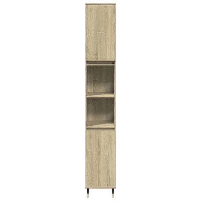 Set Mobili Da Bagno 3 Pz Rovere Sonoma In Legno Multistrato