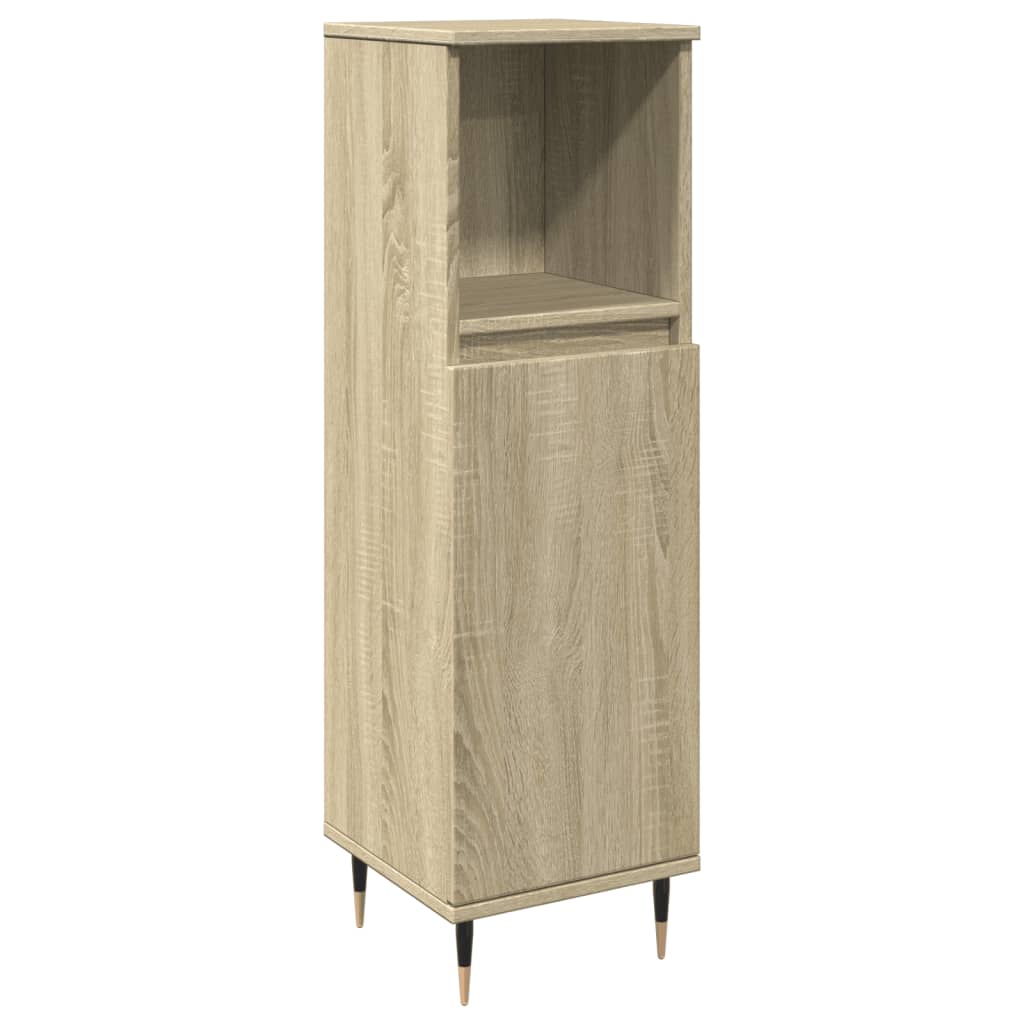 Set Mobili Da Bagno 3 Pz Rovere Sonoma In Legno Multistrato