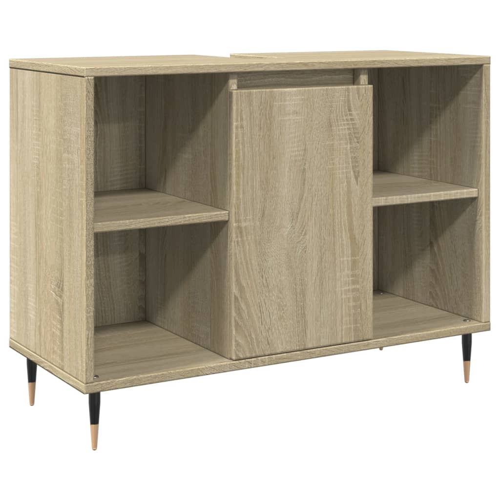 Set Mobili Da Bagno 3 Pz Rovere Sonoma In Legno Multistrato