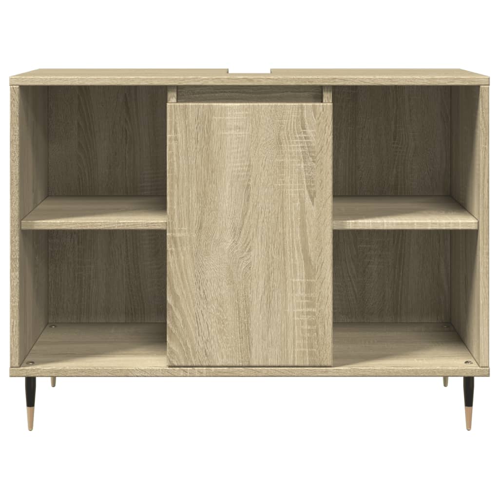Set Mobili Da Bagno 3 Pz Rovere Sonoma In Legno Multistrato