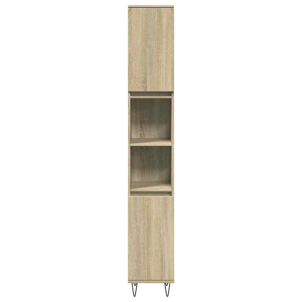 Set Mobili Da Bagno 3 Pz Rovere Sonoma In Legno Multistrato