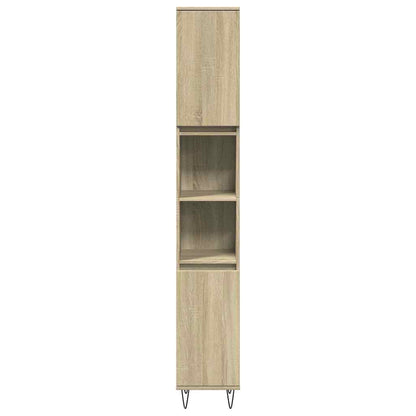 Set Mobili Da Bagno 3 Pz Rovere Sonoma In Legno Multistrato