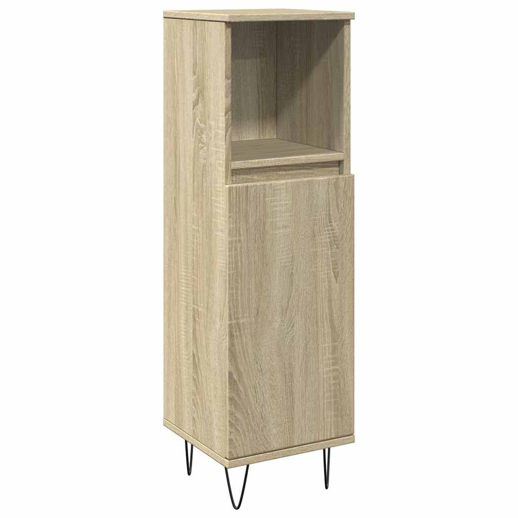 Set Mobili Da Bagno 3 Pz Rovere Sonoma In Legno Multistrato