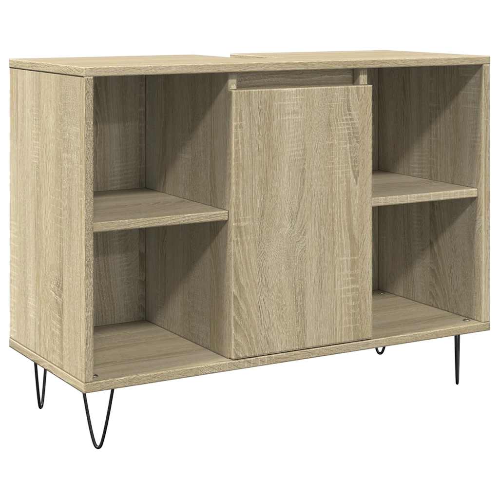 Set Mobili Da Bagno 3 Pz Rovere Sonoma In Legno Multistrato