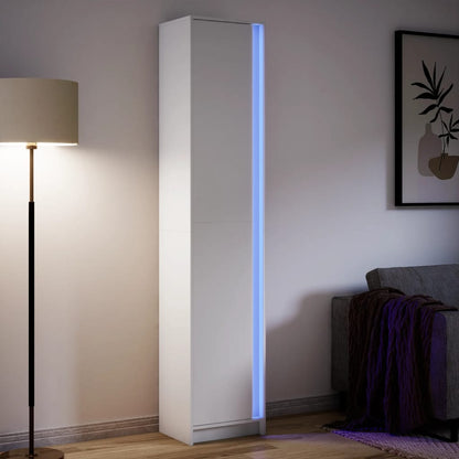 Credenza Con Led Bianca 41,5X32,5X200 Cm In Truciolato