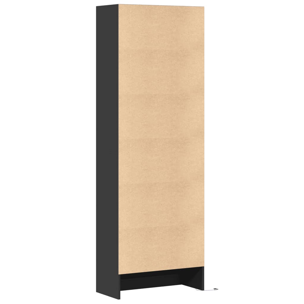 Credenza Con Led Nera 69X32,5X200 Cm In Truciolato