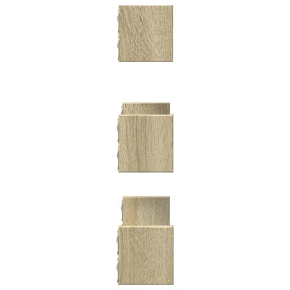Mensole A Muro 3 Pz In Truciolato Rovere Sonoma