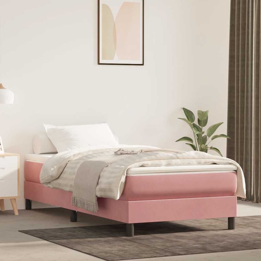 Materasso A Molle Insacchettate Rigidità Media 140X220X20 Cm In Velluto Rosa