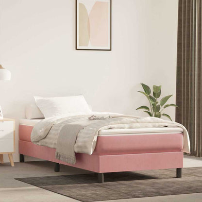 Materasso A Molle Insacchettate Rigidità Media 140X220X20 Cm In Velluto Rosa