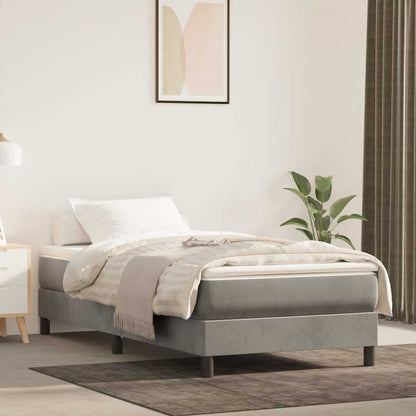 Materasso A Molle Insacchettate Rigidità Media 140X220X20 Cm In Velluto Grigio Chiaro