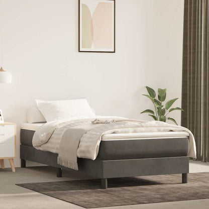 Materasso A Molle Insacchettate Rigidità Media 100X220X20 Cm In Velluto Grigio Scuro